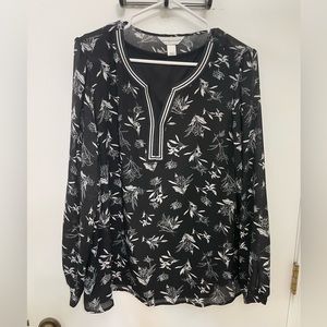 Christopher & Banks Black and White Blouse